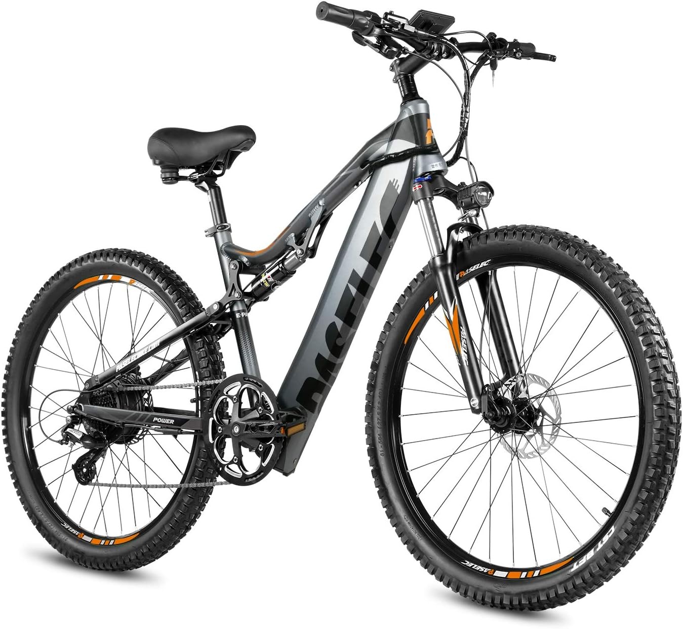 Electric Bike with BaFang Motor 750W Peak, Full Suspension Ebike, Electric Bike for Adults, Electric Mountain Bicycle with 13Ah Battery,27.5'' E-MTB, Professional 9-Speed Gears